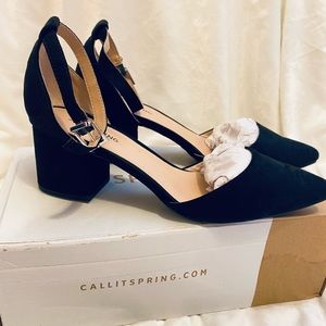 Closed Toe Black Block Heels
